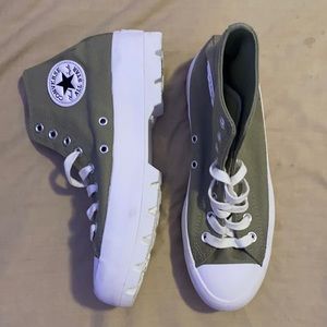 Lugged Chuck Taylor platform converse green
